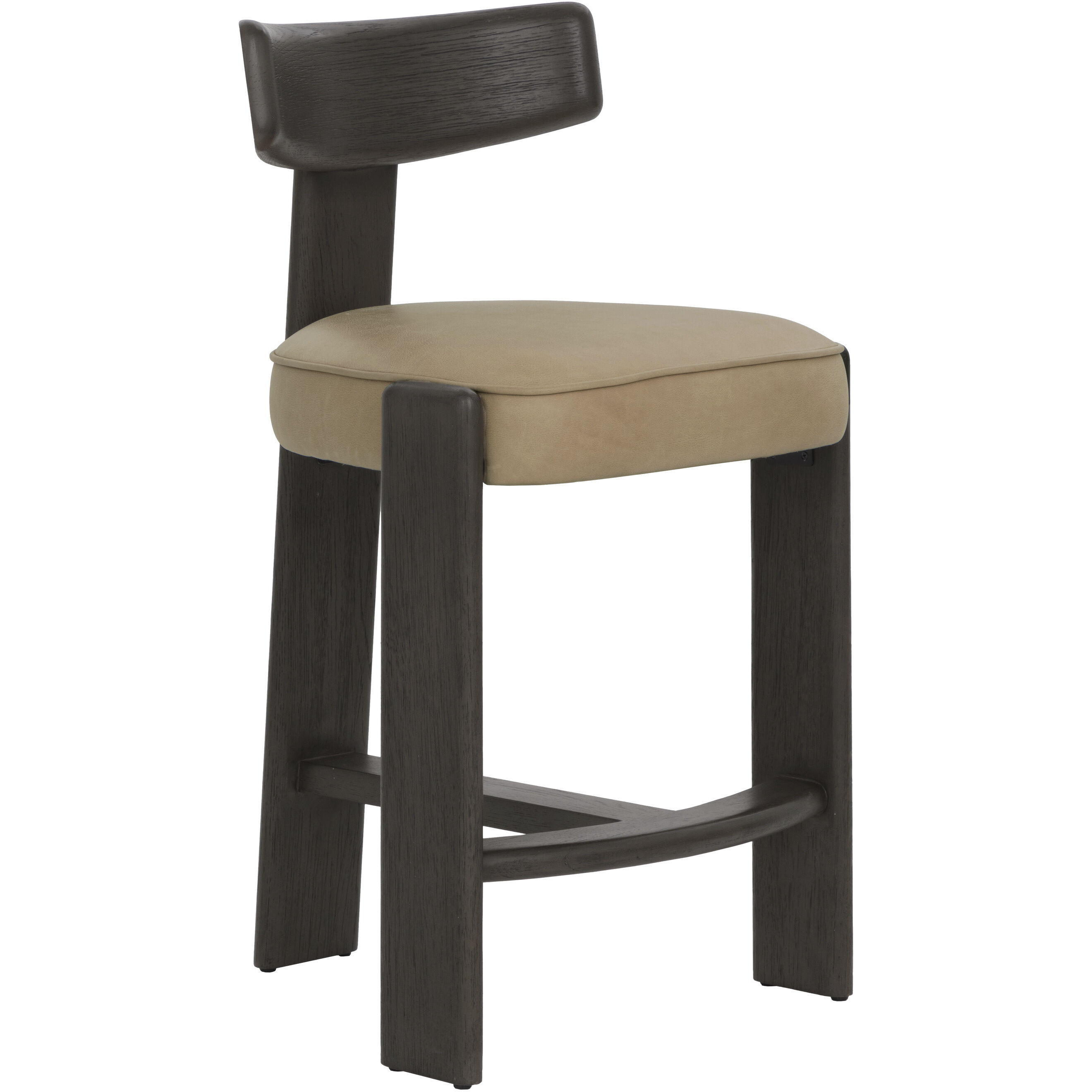 Horton 37 inch Dark Brown / Sahara Sand Leather Counter Stool